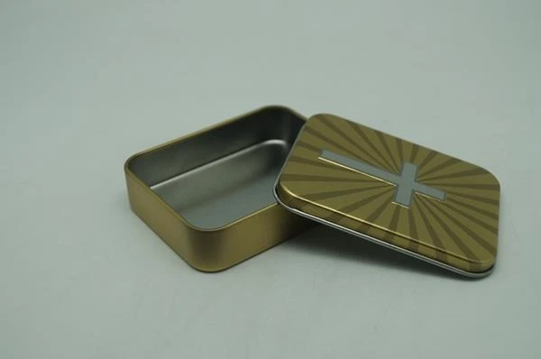 Cross Decoration OEM Tin Gift Card Box