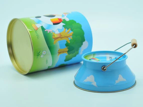 Round Tin Box With Handle