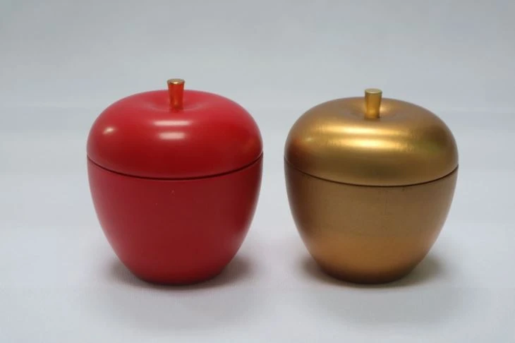 Apple Shaped Christmas Gift Tin Jar