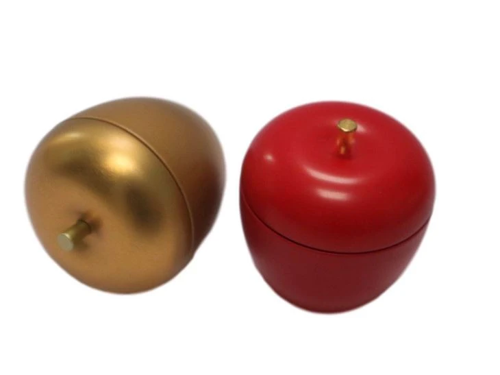 Apple Shaped Christmas Gift Tin Jar