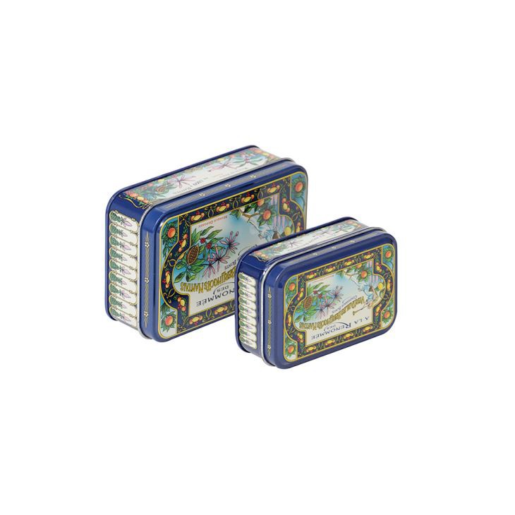 Blue Painting Jewelry Can Customer Branded Tins