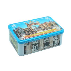 Classical Sugar Tin Box With Hinged Lid