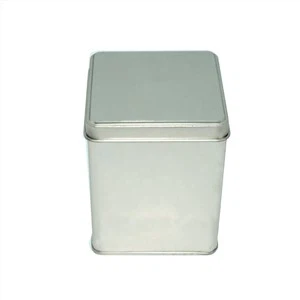 Square Silver Tin Box
